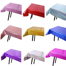 Load image into Gallery viewer, Birthday Party Foil Laser Tablecloth Wedding Decoration Supplies, Foil Laser  Pink, Foil Laser Red, Foil Laser Light Blue, Foil Laser Rose Gold, Foil Laser Gold, Foil Laser Dark Blu, Foil Laser Purple, Foil Laser Silver, Foil Laser Rose Red