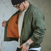 Load image into Gallery viewer, W2007119 Retro Bomber Jacket Autumn and Winter Casual Baseball Uniform, M, XL, 2XL, 3XL