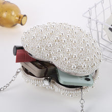 Load image into Gallery viewer, Pearl Evening Bag Ladies Heart Shaped Clutch Single Chain Crossbody Bag, Crossbody Bag