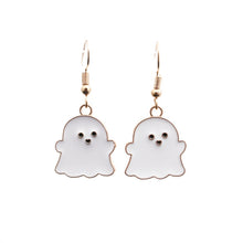 Load image into Gallery viewer, Halloween Jewelry Alloy Ghost Earrings Necklace, Ghost White, Ghost Black