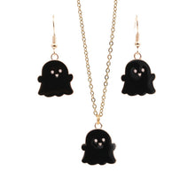 Load image into Gallery viewer, Halloween Jewelry Alloy Ghost Earrings Necklace, Ghost White, Ghost Black