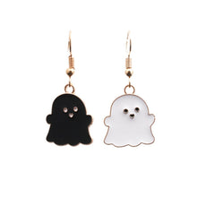 Load image into Gallery viewer, Halloween Jewelry Alloy Ghost Earrings Necklace, Ghost White, Ghost Black