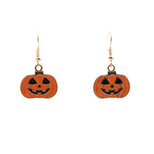 Load image into Gallery viewer, 2 Sets Halloween Ghost Pumpkin Pendant Necklace Ears Personality Jewelry, Pumpkin