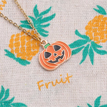 Load image into Gallery viewer, 2 Sets Halloween Ghost Pumpkin Pendant Necklace Ears Personality Jewelry, Pumpkin