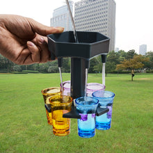 Load image into Gallery viewer, Bar Party 6 Cups Hexagon Wine Dispenser Wine Pourer, Gray+6 Transparent Cups, Blue+6 Transparent Cups, Gray+6 Colorful Cups, Blue+6 Colorful Cups, Pink+6 Colorful Cups