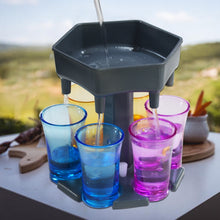 Load image into Gallery viewer, Bar Party 6 Cups Hexagon Wine Dispenser Wine Pourer, Gray+6 Transparent Cups, Blue+6 Transparent Cups, Gray+6 Colorful Cups, Blue+6 Colorful Cups, Pink+6 Colorful Cups