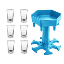 Load image into Gallery viewer, Bar Party 6 Cups Hexagon Wine Dispenser Wine Pourer, Gray+6 Transparent Cups, Blue+6 Transparent Cups, Gray+6 Colorful Cups, Blue+6 Colorful Cups, Pink+6 Colorful Cups