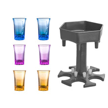 Load image into Gallery viewer, Bar Party 6 Cups Hexagon Wine Dispenser Wine Pourer, Gray+6 Transparent Cups, Blue+6 Transparent Cups, Gray+6 Colorful Cups, Blue+6 Colorful Cups, Pink+6 Colorful Cups