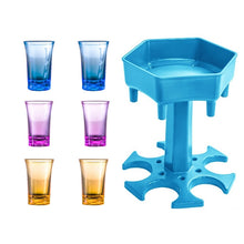 Load image into Gallery viewer, Bar Party 6 Cups Hexagon Wine Dispenser Wine Pourer, Gray+6 Transparent Cups, Blue+6 Transparent Cups, Gray+6 Colorful Cups, Blue+6 Colorful Cups, Pink+6 Colorful Cups