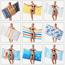 Load image into Gallery viewer, Printed Solid Color Beach Vacation Swimming Bath Towel Beach Towel