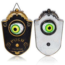 Halloween One-eyed Doorbell Glowing Horror Sound Decoration Pendant, Black