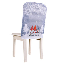 Load image into Gallery viewer, Christmas Cartoon Forest Snowflake Chairs Cover Decorative Supplies, Cartoon Forest Red, Cartoon Forest Gray