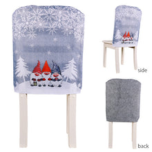 Load image into Gallery viewer, Christmas Cartoon Forest Snowflake Chairs Cover Decorative Supplies, Cartoon Forest Red, Cartoon Forest Gray