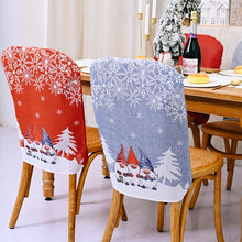 Load image into Gallery viewer, Christmas Cartoon Forest Snowflake Chairs Cover Decorative Supplies, Cartoon Forest Red, Cartoon Forest Gray