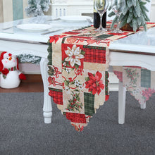 Load image into Gallery viewer, Christmas Decoration Print Table Flag Restaurant Family Party Tablecloth, Flower, Lattice, Gray, Christmas Tree