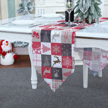 Load image into Gallery viewer, Christmas Decoration Print Table Flag Restaurant Family Party Tablecloth, Flower, Lattice, Gray, Christmas Tree