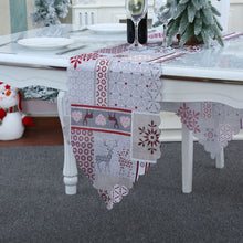Load image into Gallery viewer, Christmas Decoration Print Table Flag Restaurant Family Party Tablecloth, Flower, Lattice, Gray, Christmas Tree