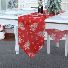 Load image into Gallery viewer, Christmas Decoration Print Table Flag Restaurant Family Party Tablecloth, Flower, Lattice, Gray, Christmas Tree