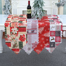 Load image into Gallery viewer, Christmas Decoration Print Table Flag Restaurant Family Party Tablecloth, Flower, Lattice, Gray, Christmas Tree