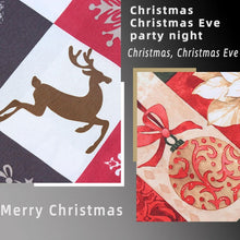 Load image into Gallery viewer, Christmas Decoration Print Table Flag Restaurant Family Party Tablecloth, Flower, Lattice, Gray, Christmas Tree
