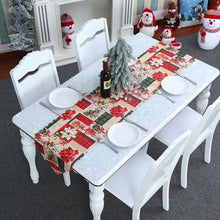 Load image into Gallery viewer, Christmas Decoration Print Table Flag Restaurant Family Party Tablecloth, Flower, Lattice, Gray, Christmas Tree