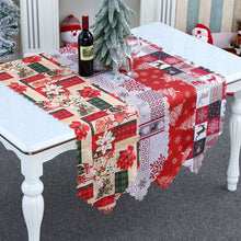 Load image into Gallery viewer, Christmas Decoration Print Table Flag Restaurant Family Party Tablecloth, Flower, Lattice, Gray, Christmas Tree