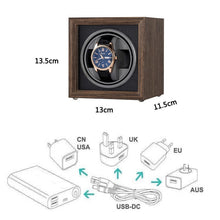 Load image into Gallery viewer, USB Automatic Mechanical Watch Shaker Watch Rotates Places Storage Box, 1 Watch Black, 1 Watch Red, 2 Watches Black, 2 Watches Red, 4 Watches Black, 4 Watches Red
