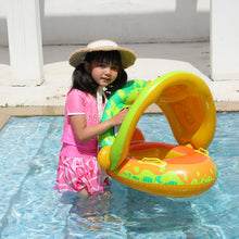 Load image into Gallery viewer, Baby Cartoon Animal Swimming Ring With Awning