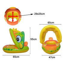 Load image into Gallery viewer, Baby Cartoon Animal Swimming Ring With Awning