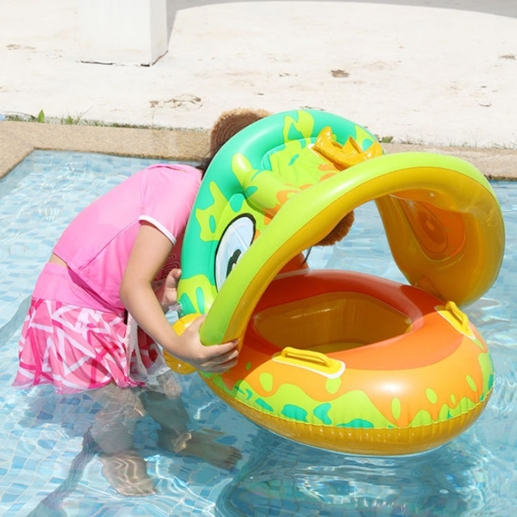 Baby Cartoon Animal Swimming Ring With Awning