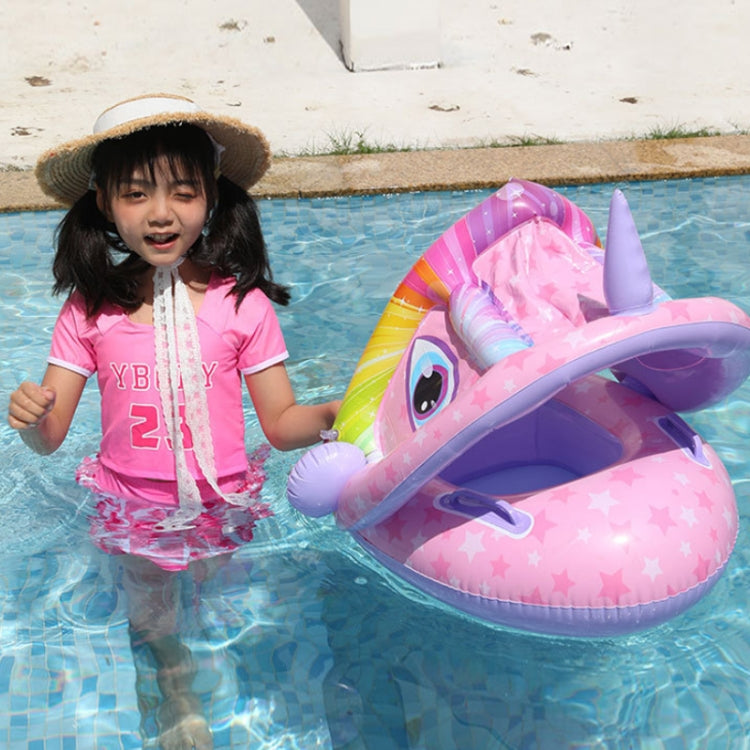 Baby Cartoon Animal Swimming Ring With Awning