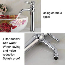 Load image into Gallery viewer, All Bronze Bathroom Basin Hot And Cold Water Faucet, Style:, Electroplated Short Model, Electroplated Short Model+Water Inlet Pipe, Electroplated High Model, Electroplated High Model+Water Inlet Pipe, Gold Short Model, Gold Short Model+Water Inlet Pipe...