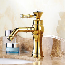 Load image into Gallery viewer, All Bronze Bathroom Basin Hot And Cold Water Faucet, Style:, Electroplated Short Model, Electroplated Short Model+Water Inlet Pipe, Electroplated High Model, Electroplated High Model+Water Inlet Pipe, Gold Short Model, Gold Short Model+Water Inlet Pipe...
