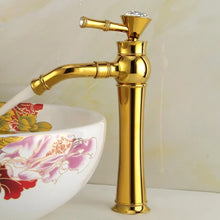 Load image into Gallery viewer, All Bronze Bathroom Basin Hot And Cold Water Faucet, Style:, Electroplated Short Model, Electroplated Short Model+Water Inlet Pipe, Electroplated High Model, Electroplated High Model+Water Inlet Pipe, Gold Short Model, Gold Short Model+Water Inlet Pipe...