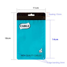 Load image into Gallery viewer, 100 PCS Thumb Type Data Cable Packaging Bag Thickened Plastic Ziplock Bag