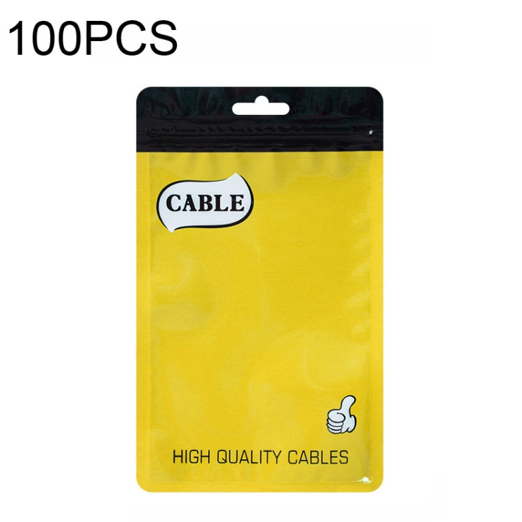 100 PCS Thumb Type Data Cable Packaging Bag Thickened Plastic Ziplock Bag
