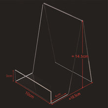 Load image into Gallery viewer, 2 PCS Acrylic Display Stand Transparent Book Shelf Photo Frame Holder, 100 x 115 x 145mm