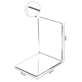2 PCS Acrylic Transparent Bookstand L-shaped Bookends Bookshelf, L-shaped Bookends