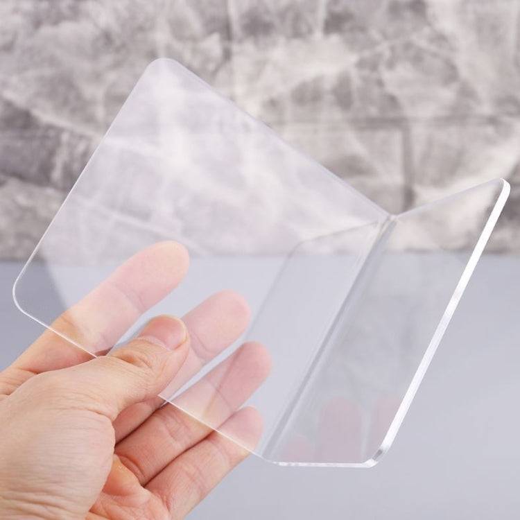2 PCS Acrylic Transparent Bookstand L-shaped Bookends Bookshelf, L-shaped Bookends