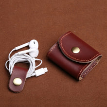 Load image into Gallery viewer, S122 Vintage Mini Leather Headphone Bag, Coffee, Wine Red, Black, Blue, Gray, Green