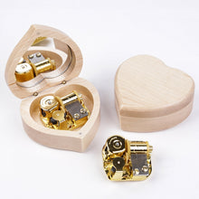 Load image into Gallery viewer, Wooden Heart Shape With Mirror Music Box Ornaments