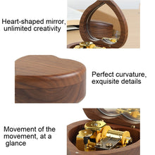 Load image into Gallery viewer, Wooden Heart Shape With Mirror Music Box Ornaments