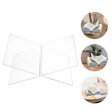 Load image into Gallery viewer, X-shaped Acrylic Bookshelf Transparent Book Sheet Music Display Stand, X-shaped Bookshelf