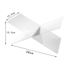 Load image into Gallery viewer, X-shaped Acrylic Bookshelf Transparent Book Sheet Music Display Stand, X-shaped Bookshelf