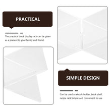 Load image into Gallery viewer, X-shaped Acrylic Bookshelf Transparent Book Sheet Music Display Stand, X-shaped Bookshelf