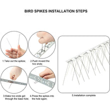 Load image into Gallery viewer, Stainless Steel Bird Repellent Thorn Anti-cat Thorn Bird Device, 10 Sets 25cm Long
