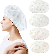 Load image into Gallery viewer, Waterproof Shower Hat Adult Women Bathing Hair Cover Anti-fume Hair Cover, 1 PCS Apricot, 1 PCS Grey, 1 PCS Pink