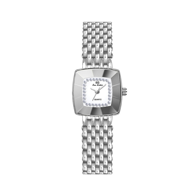 BS Bee Sister  FA1197  Square Dial Stainless Steel Strap Ladies Simple Watch