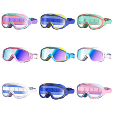 Load image into Gallery viewer, Anti-fog Children Swimming Goggles Comfortable Large Frame Diving Glasses, Macaron, Pumpkin Orange, Milk White, Ice Lake Blue, Pink Blue