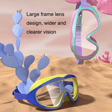 Load image into Gallery viewer, Anti-fog Children Swimming Goggles Comfortable Large Frame Diving Glasses, Macaron, Pumpkin Orange, Milk White, Ice Lake Blue, Pink Blue